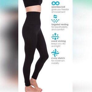 Like new Homma thick tummy control compression seamless leggings, black, L